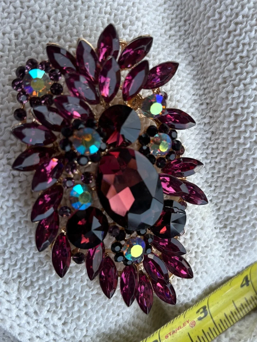 Purple Statement Crystal Brooch - Women Jewelry